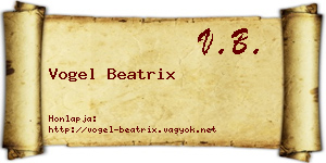 Vogel Beatrix névjegykártya